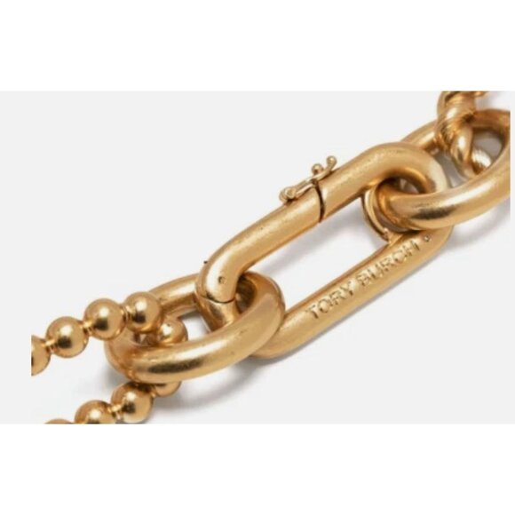 NEW!  Tory Burch Gold Roxanne Chainlink Choaker Necklace - Picture 3 of 4